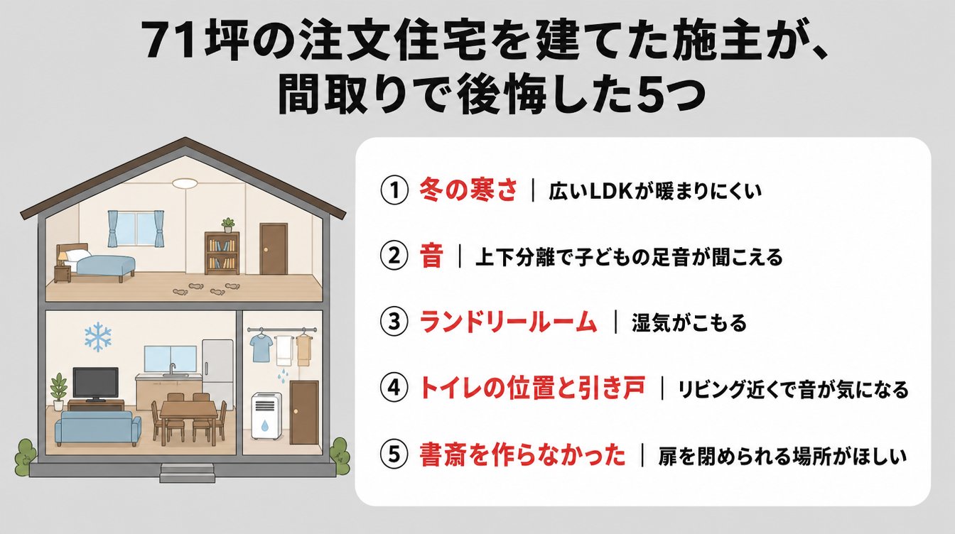 71坪の注文住宅を建てた施主が、間取りで後悔した5つ