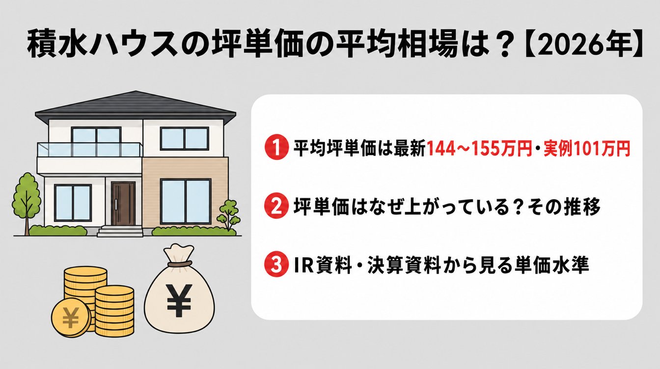 積水ハウスの坪単価の平均相場は?【2026年】