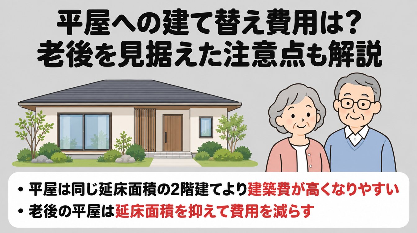 平屋への建て替え費用は？老後を見据えた注意点も解説