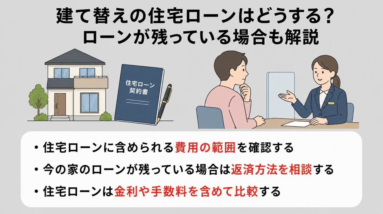 建て替えの住宅ローンはどうする？ローンが残っている場合も解説
